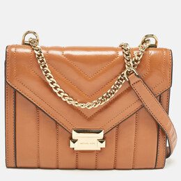 Michael Kors Brown Quilted Leather Large Whitney Shoulder Bag 1085706