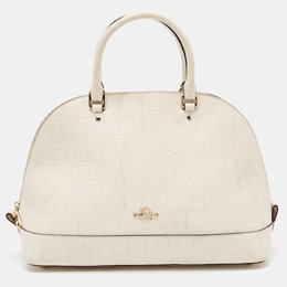 Coach Off White Croc Embossed Leather Sierra Satchel 1085455