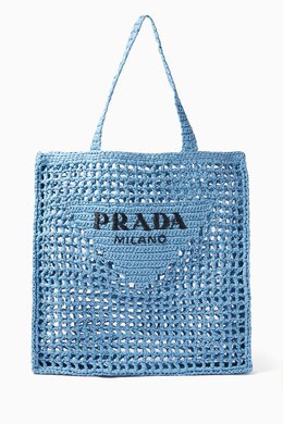 Prada Logo Crochet Tote Bag 216752146_14
