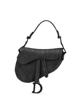 Christian Dior 2020 Mini Embossed Calfskin Oblique Saddle shoulder bag 27760891