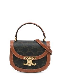 Celine 2023 Mini Triomphe Coated Canvas Besace Clea satchel 27776218
