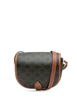 Celine 2023 Medium Triomphe Coated Canvas Folco crossbody bag 27776279