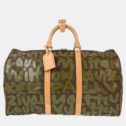 Louis Vuitton Khaki Monogram Graffiti Keepall 50 Duffle bag 1088265