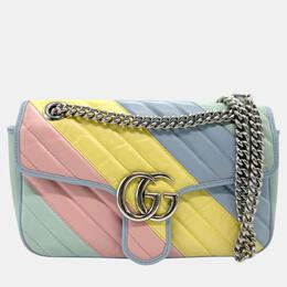 Gucci Leather Multicolor Silver Gg Marmont Shoulder Bag 1088696