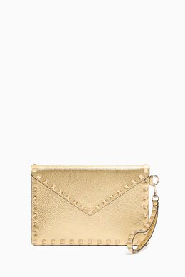 Valentino Garavani Rockstud Clutch in Laminated Calfskin 217791987_17