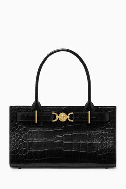 Versace Medium Medusa '95 Tote Bag in Croc-embossed Leather 217977162_13