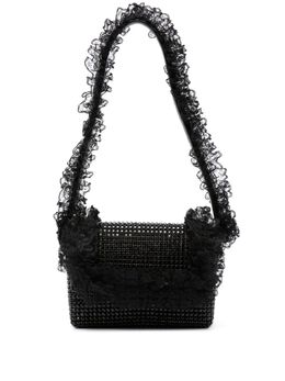 Self-Portrait crystal-embellished lace-detail shoulder bag 27521299