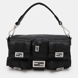 Fendi Black Nylon Multipocket Baguette Bag 1090127