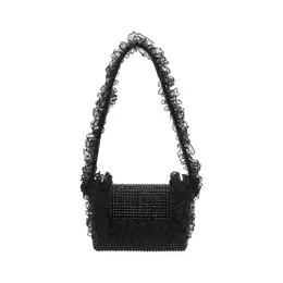 Self-Portrait Crystal Lace Shoulder Bag sess25ck301bblackbb
