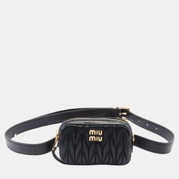 Miu Miu Black Matelasse Leather Waist Bag 1091996
