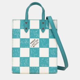 Louis Vuitton Green White Damier Checkerboard Sac Plat XS Shoulder Bag 1091959