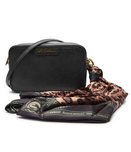 Сумка-мессенджер Just Cavalli + foulard, черный ca245w00002189900os | nero