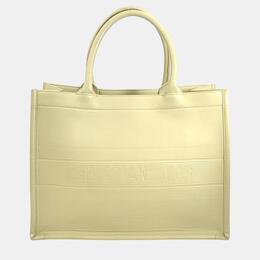 Christian Dior Beige Leather Book Tote Medium Tote Bag 1091484