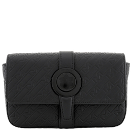 Montblanc Black Leather M Print Ultrablack Crossover Clutch 128739