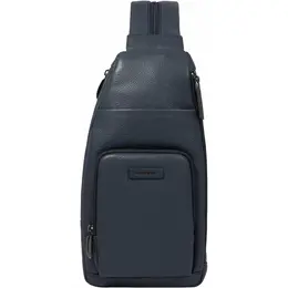 Рюкзак слинг Piquadro, фактура матовая, зернистая, синий 4298594296
