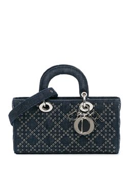 Christian Dior 2022 Medium Denim Cannage Eyelet Lady D Joy satchel 27957969