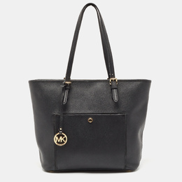 Michael Kors Black Leather Jet Set Top Zip Tote 1092959