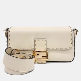 Fendi Beige Leather Baguette Shoulder Bag 1092209