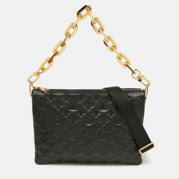 Louis Vuitton Black Monogram Embossed Leather Coussin MM Bag 1092005