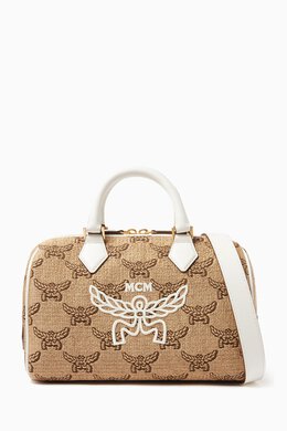 MCM Small Ella Boston Bag in Canvas 218064292_7762