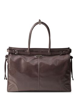Prada triangle-logo leather tote bag 24014463