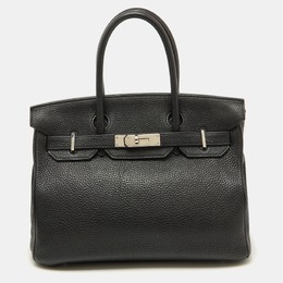 Hermes Noir Togo Leather Palladium Finish Birkin 30 Bag 1093470