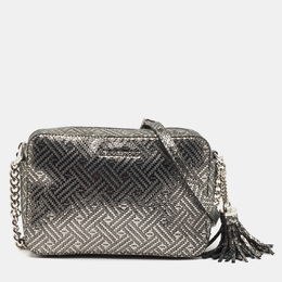 Michael Kors Metallic Grey Textured Suede Ginny Camera Crossbody Bag 1093610