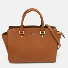 Michael Kors Brown Saffiano Leather Large Selma Satchel 1093463