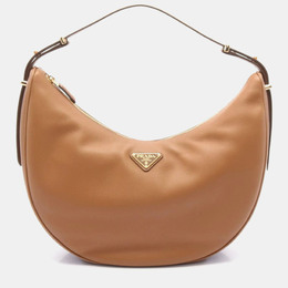 Prada Brown Leather Hobo Bag 1094689