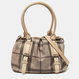Burberry Smoked Check PVC and Leather Lowry Tote 1093780