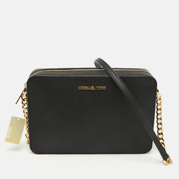 Michael Kors Black Leather Jet Set Camera Crossbody Bag 1093405