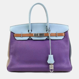 Hermes Multicolor Taurillon Clemence Leather Birkin 35 Tote Bag 1094629