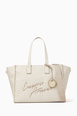 Emporio Armani Medium Tote Bag in Jacquard Canvas 217721378_179