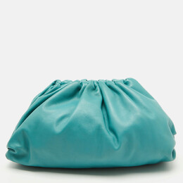 Bottega Veneta Turquoise Blue Leather Teen Pouch Clutch 1093915