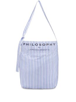 Philosophy Di Lorenzo Serafini logo-print striped beach bag 26553563