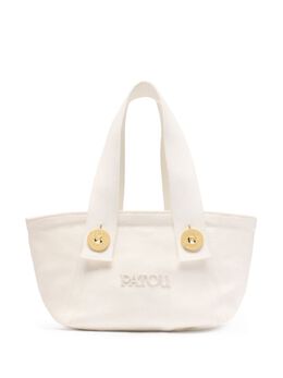 Patou small logo-embroidered trapeze-design tote bag 27685586