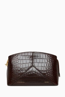 Victoria Beckham Victoria Clutch in Croc-embossed Leather 217810132_211