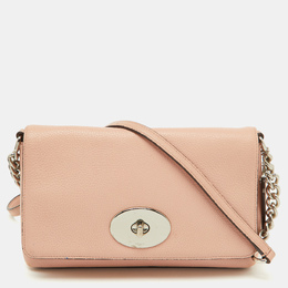 Coach Light Pink Leather Crosstown Flap Shoulder Bag 1095517