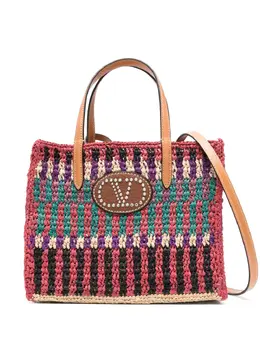 Valentino Garavani VLogo raffia tote bag 28162105