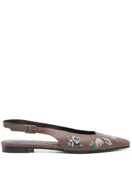 Etro paisley-embroidered ballet flats 27972288