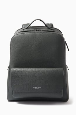 Giorgio Armani Metallic Logo Backpack In Leather 216240141_20