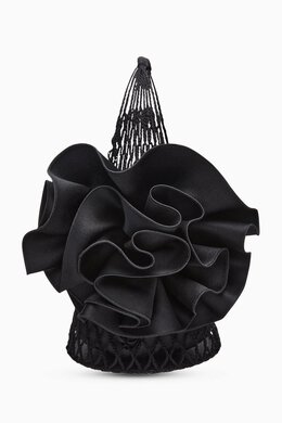 Magda Butrym Small Devana Tote Bag in Satin & Crochet 218111432_2709