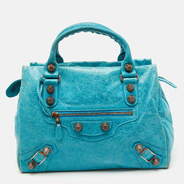 Balenciaga Sky Blue Leather Giant 21 Rose Gold Hardware RTT Bag 1097137
