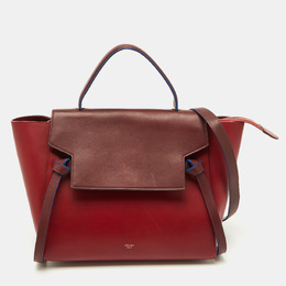 Celine Red/Brown Leather Mini Belt Top Handle Bag 1097154