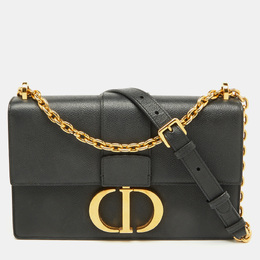 Christian Dior Dark Grey Leather Small 30 Montaigne Flap Shoulder Bag 1098076
