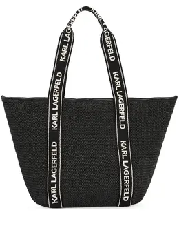 Karl Lagerfeld Signature raffia beach tote bag 26156848