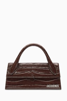 Jacquemus Medium Le Chiquito Long Tote Bag in Croc-embossed Leather 218036283_211