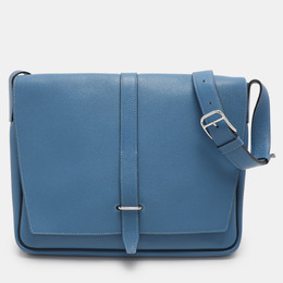 Hermes Azur Togo Steve Light Messenger Bag 1100122