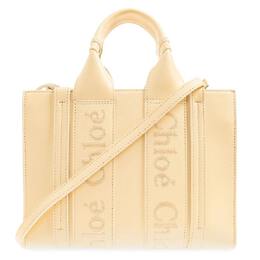 Chloe Woody Small Logo Embroidered Leather Tote chc23us397i60752