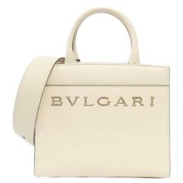 Bvlgari White Leather Logo Tote Bag 291658